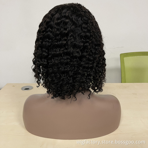 Short Human Hair Extensions Wigs ,4x4 Lace Frontal Brazilian Human Hair Wigs,Short Kinky Curly Human Hair Wigs